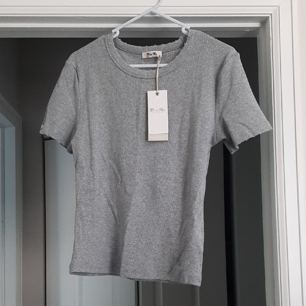 Miss Me Heather Gray Knit Top